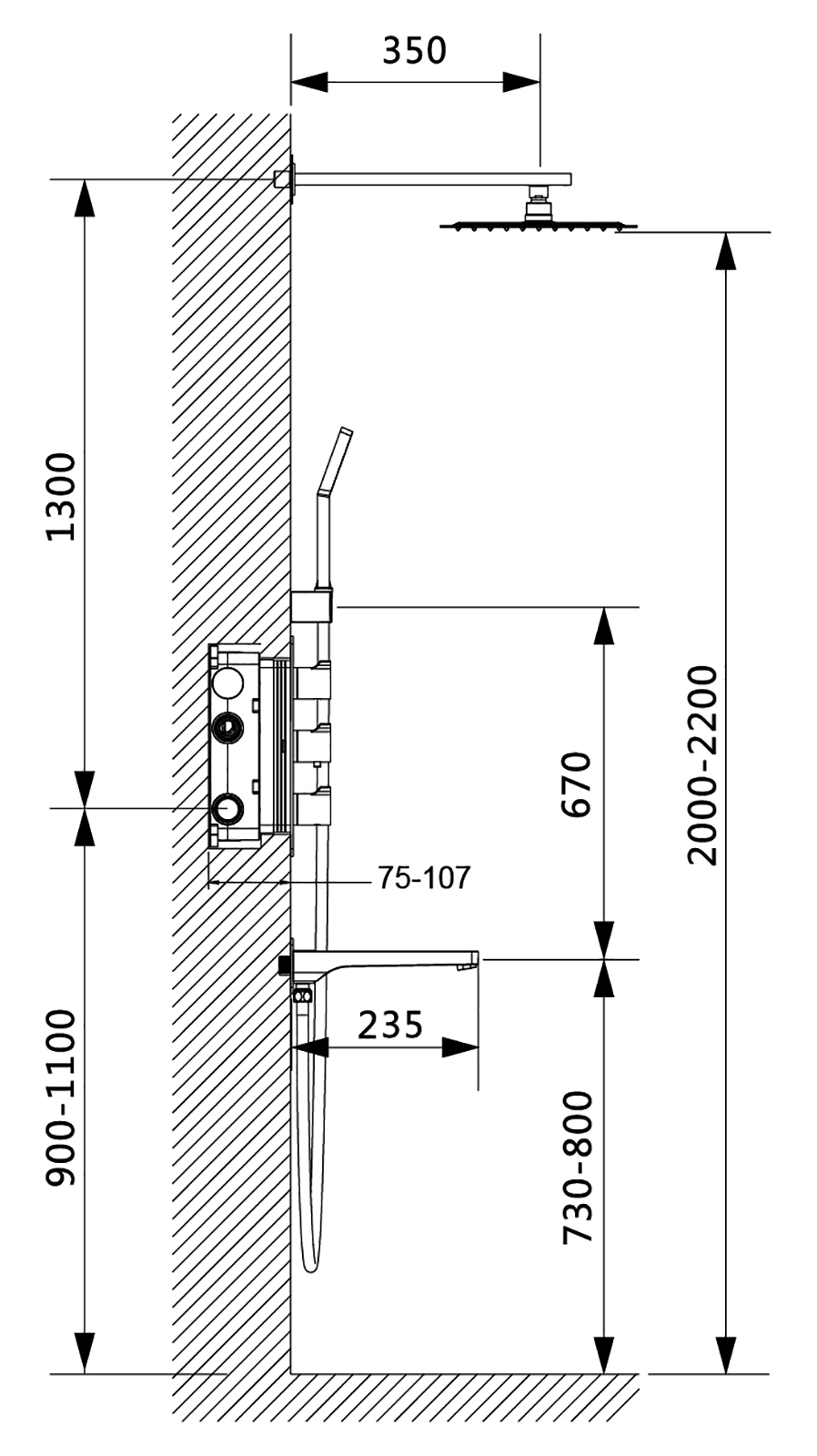 Приобрести душевая система встроенная с термостатом timo petruma sx-5149/00sm хром