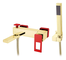 Boheme Смеситель для ванны Q, золото\красный 143-GR