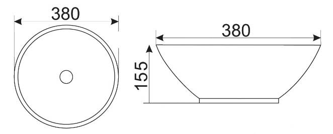 Приобрести раковина-чаша ceramalux 38 см 9002