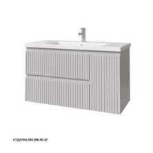 Caprigo Тумба с раковиной FORTE-Smalty STRIPE 100 см, правая, серая, эмаль