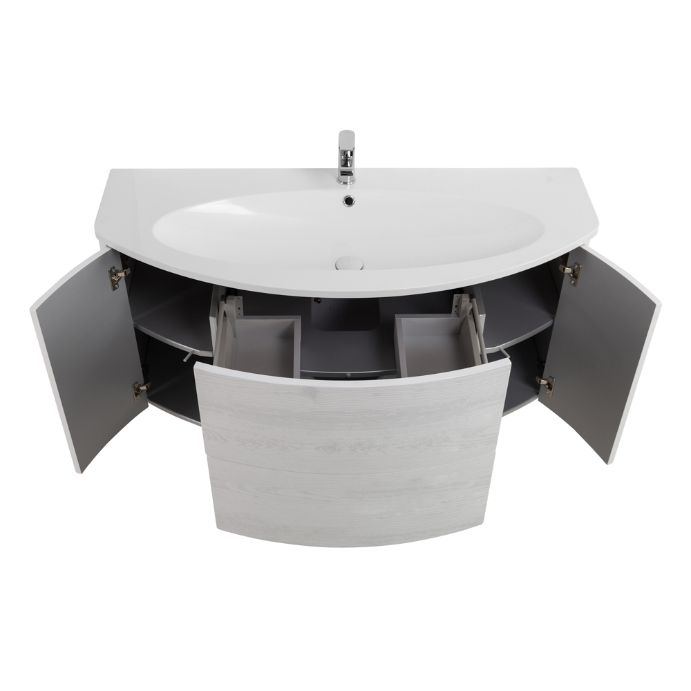 Приобрести cezares тумба подвесная с раковиной eden 121 см frassino bianco, светло серая 54418