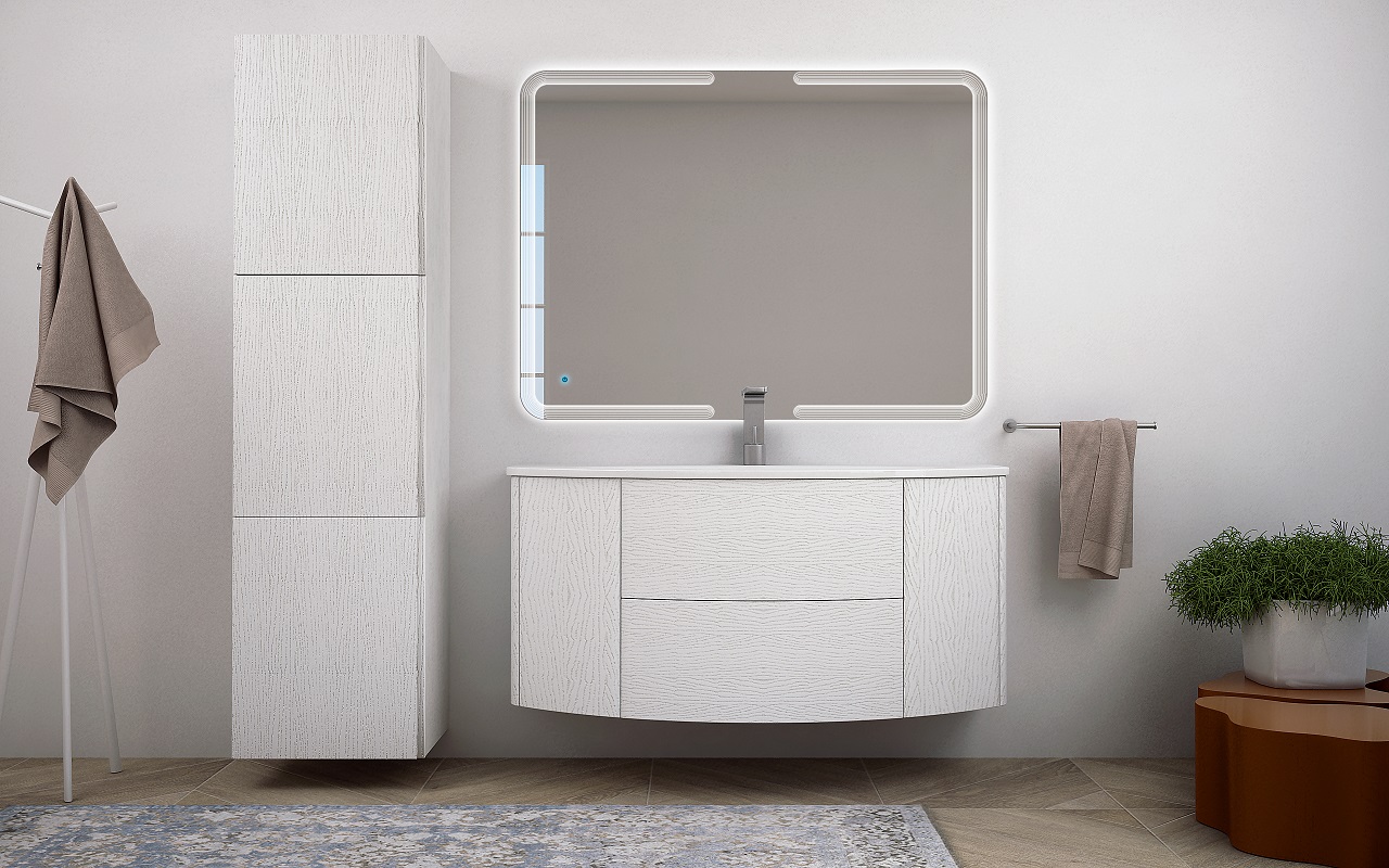 Приобрести cezares тумба подвесная с раковиной eden 121 см frassino bianco,стекло, светло серая 54418