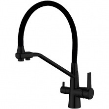 HAIBA Смеситель для кухни 444 мм, гибкий излив, черный HB-76855-7