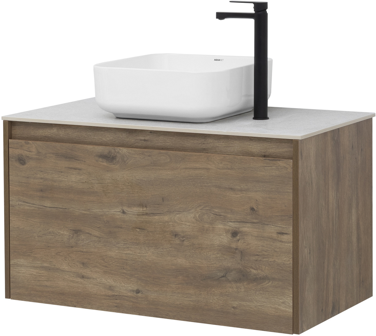 Приобрести aquanet тумба со столешницей nova lite 90 см, дуб рустикальный (1 ящик)