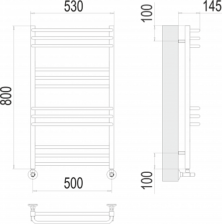 Приобрести terminus полотенцесушитель соренто п12 50х80 см, водяной, хром
