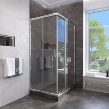 Veconi Душевое ограждение Rovigo 80х80 см, хром, прозрачное RV113-80-01-C4