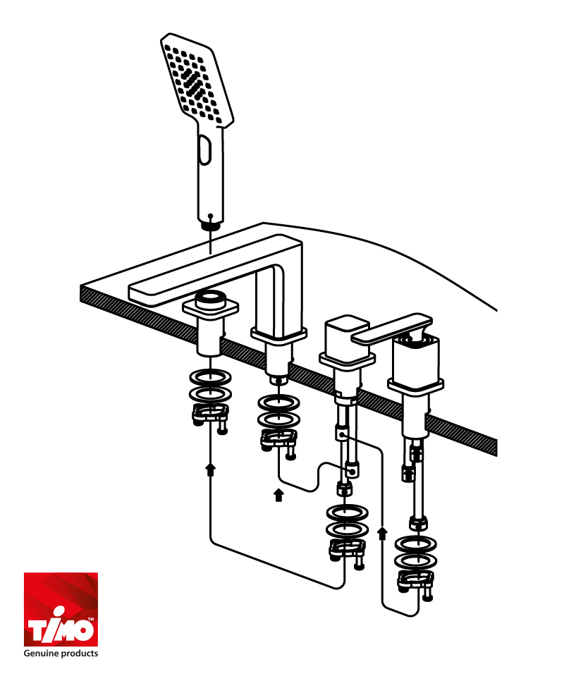 Приобрести смеситель для ванны с душем, врезной timo torne 4330/00y хром