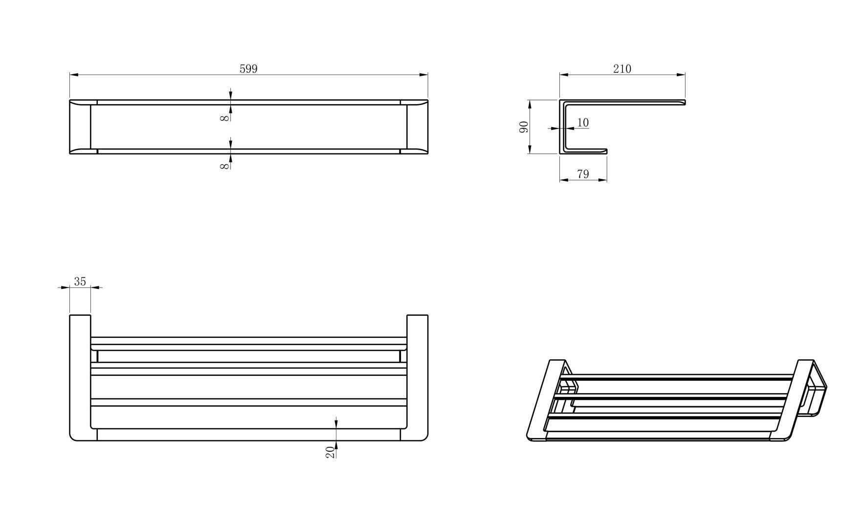 Приобрести полотенцедержатель с полкой wonzon & woghand, черный матовый (ww-v2901-mb)