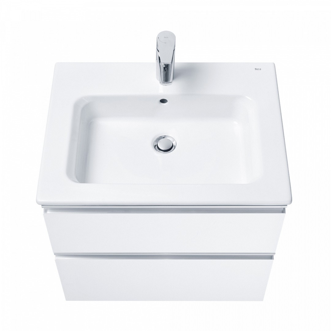 Приобрести тумба подвесная roca the gap с раковиной 60 см, белый глянец