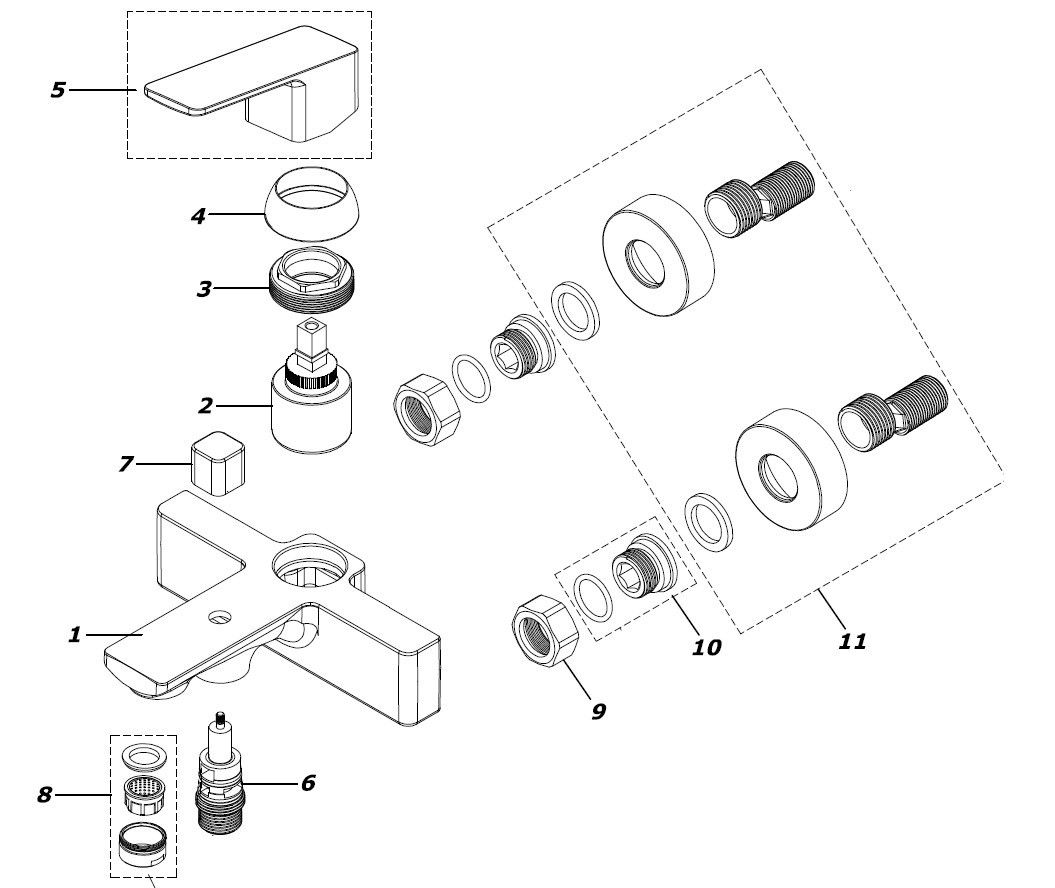 Приобрести azario смеситель для ванны cadeo, 215см, хром az-15940501