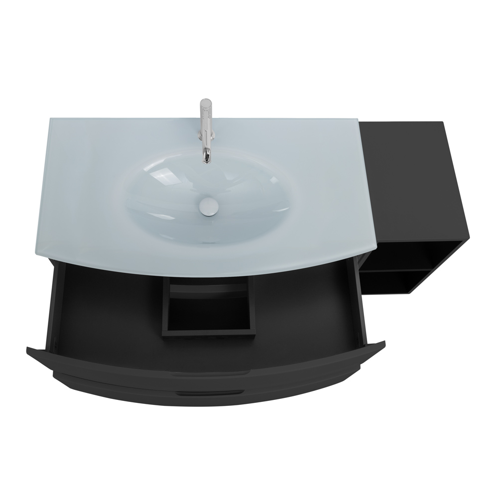 Приобрести cezares тумба подвесная с раковиной elettra 130 см grafite, стекло, графит 55526