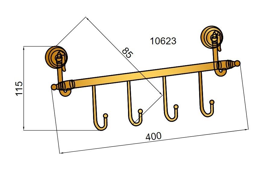 Приобрести boheme тройной крючок в ванную комнату medici, бронза 10623