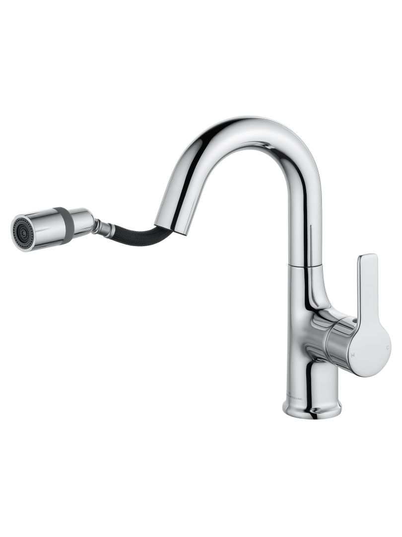 Приобрести смеситель для раковины с выдвижным изливом wonzon & woghand, хром (ww-fe01l212-cr)