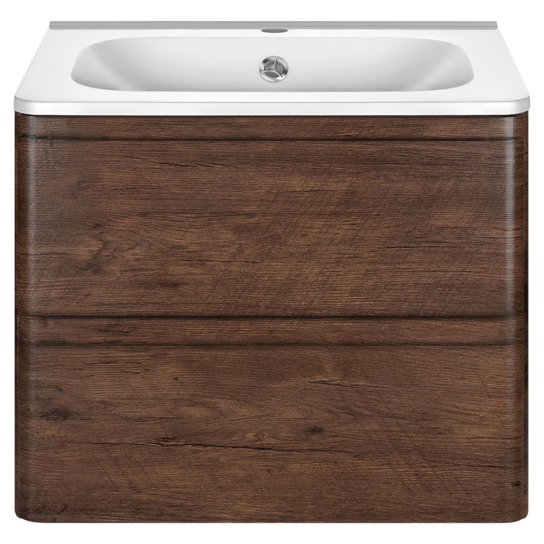 Приобрести vincea тумба подвесная vico 60 см, темное дерево с белой раковиной vmc-2v600rw;vcb-2vp600w