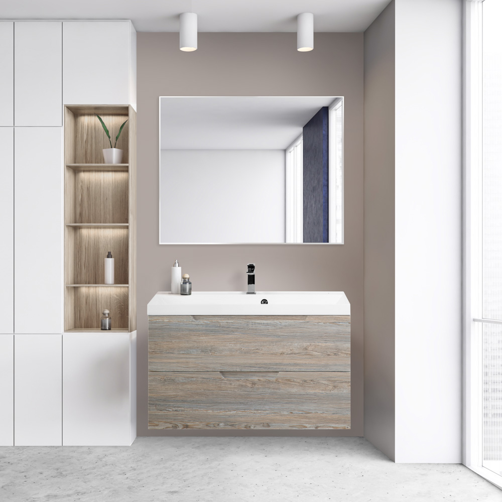 Приобрести belbagno тумба с раковиной vittoria 90 см, подвесная pino, белая раковина