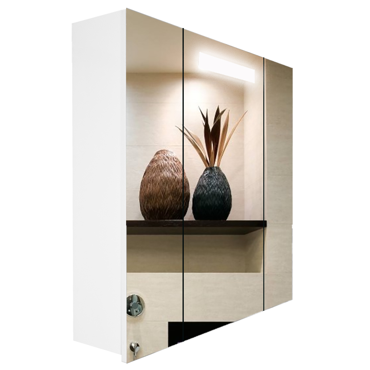 Приобрести loranto зеркало-шкаф арфа 80 (800х770х170) с подсветкой (cs00046150)