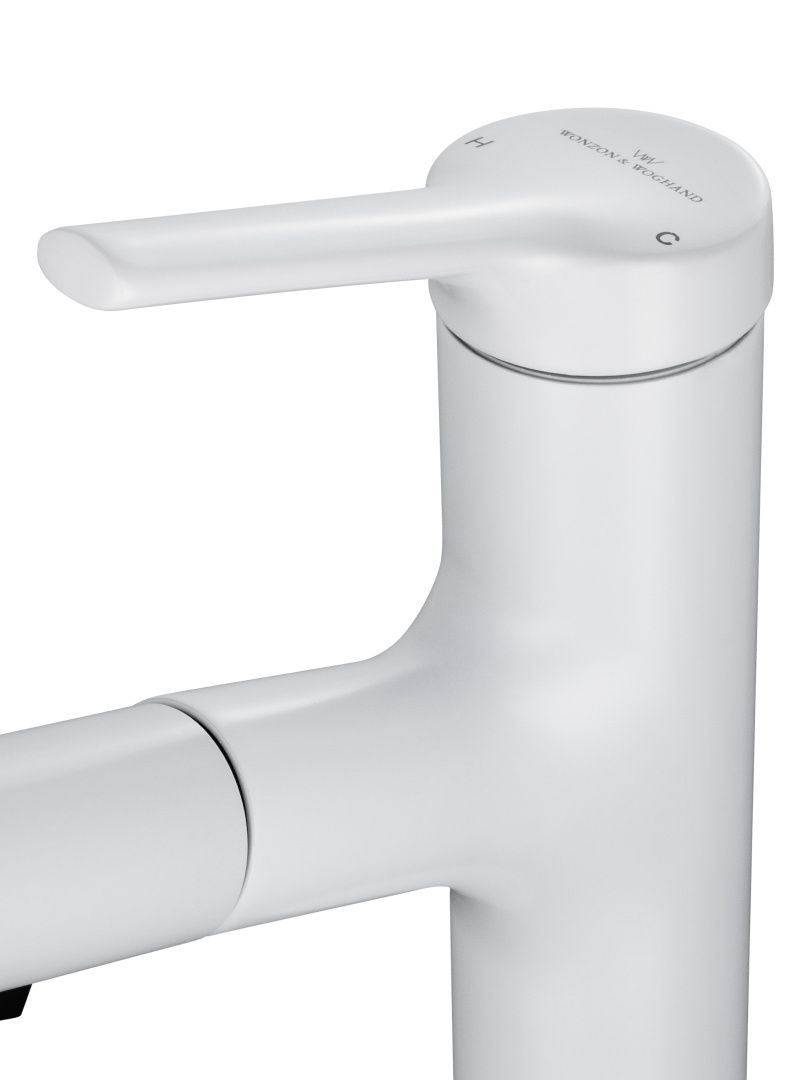 Приобрести смеситель для раковины с выдвижным изливом wonzon & woghand, белый матовый (ww-a40862-mw)