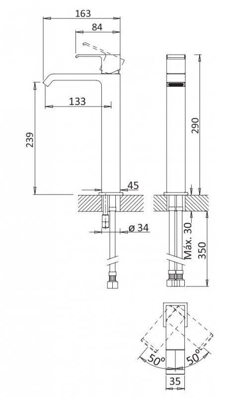 Приобрести cezares смеситель для раковины porta высокий, белый матовый porta-lc-bio