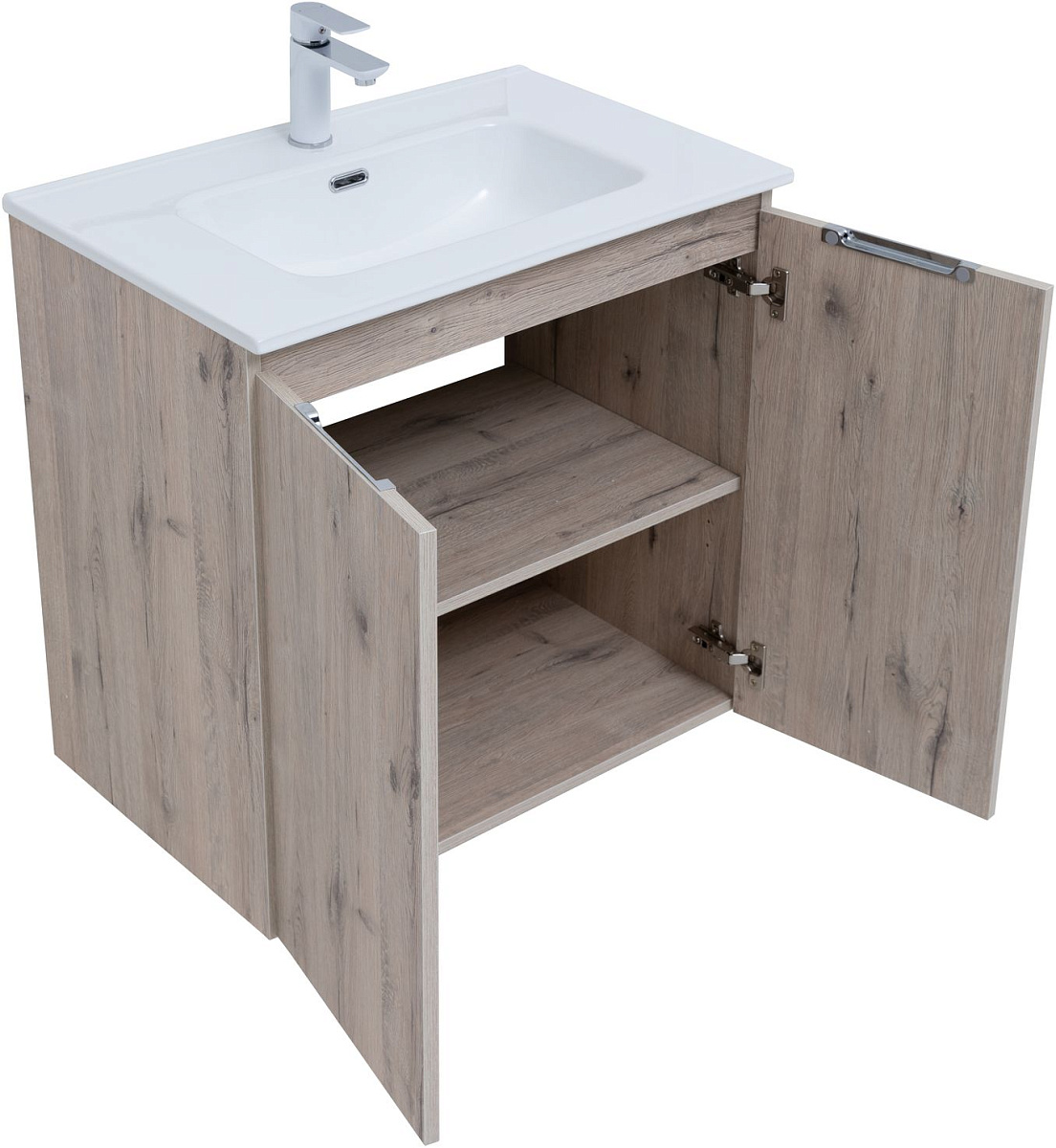 Приобрести aquanet тумба с раковиной алвита new 70 см, 2 дверцы, дуб веллингтон белая