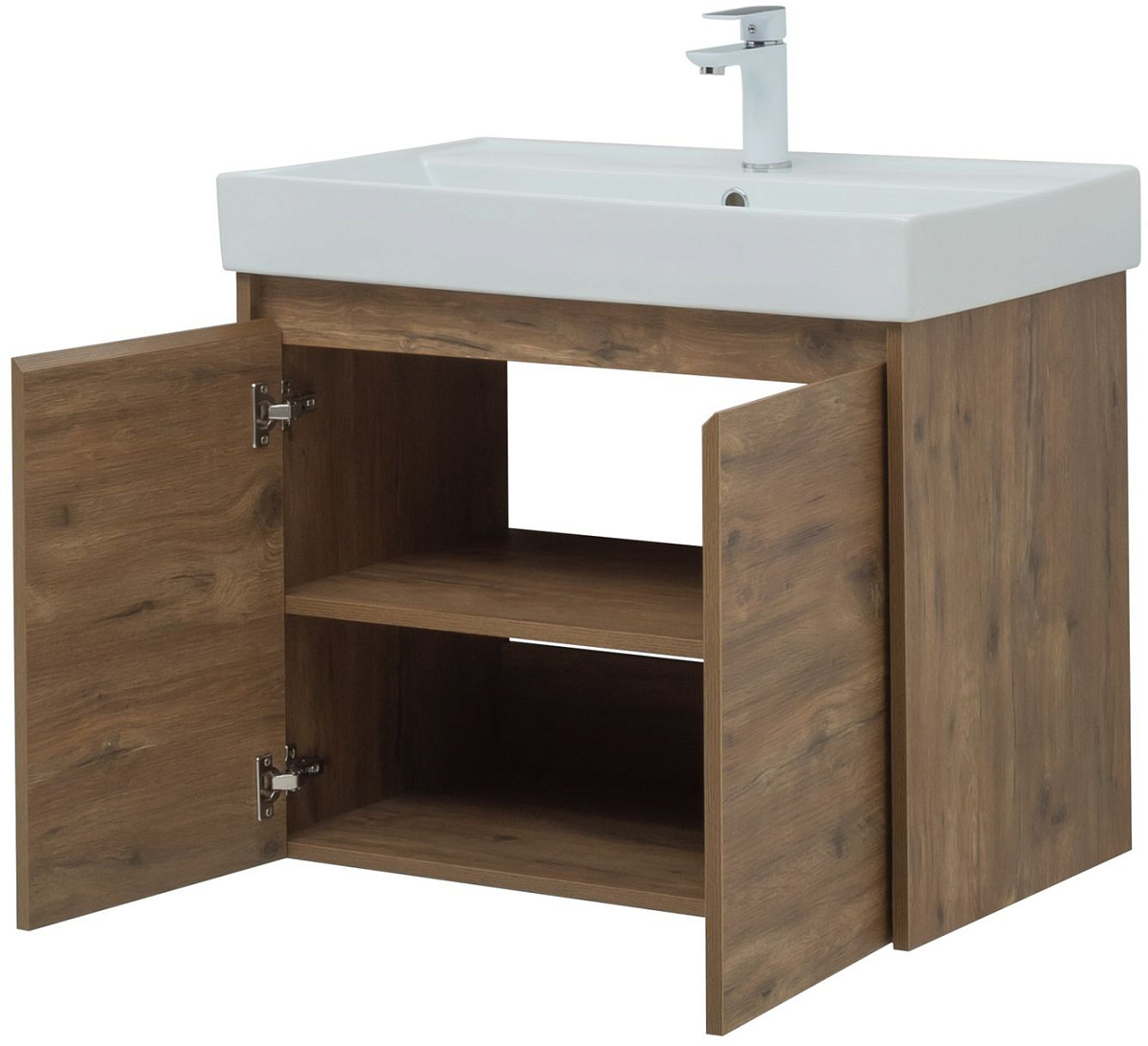 Приобрести aquanet тумба с раковиной nova lite 75 см,дуб рустикальный (2 дверцы)
