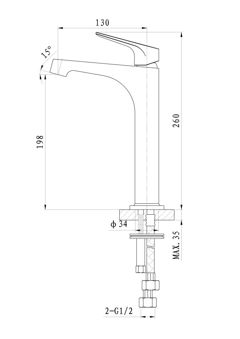 Приобрести смеситель для раковины высокий wonzon & woghand balance, хром (ww-051124-cr/l)