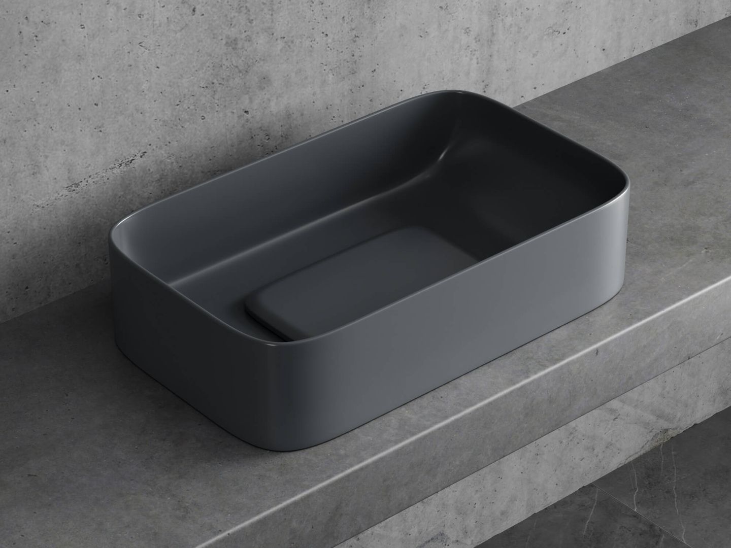 Приобрести hayzburg накладная раковина чаша 61х38 см, графит матовая hb-0033-60mdh