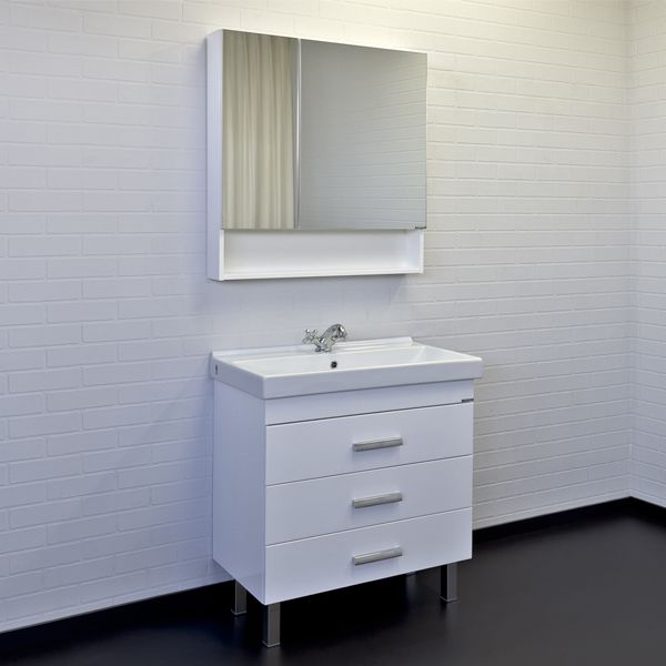 Приобрести сomforty зеркало-шкаф никосия-80 белый глянец