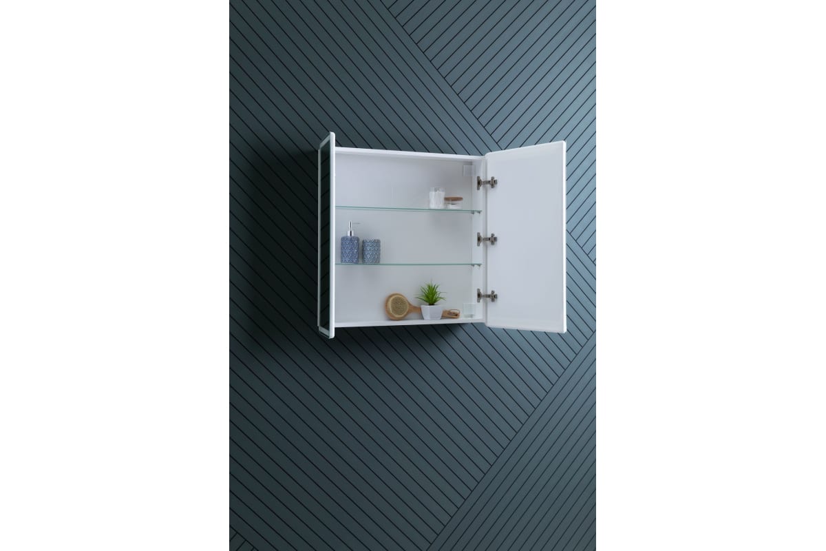 Приобрести aquanet зеркальный шкаф оптима 80 см, с led подсветкой