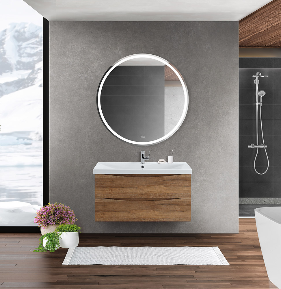 Приобрести belbagno тумба с раковиной marino-cer 90 см, подвесная rovere rustico, белая раковина
