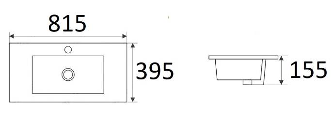 Приобрести раковина ceramalux 80 см 9393-80