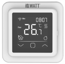 IQWATT Программируемый терморегулятор SMART HEAT Wi-Fi White с сенсорным дисплеем