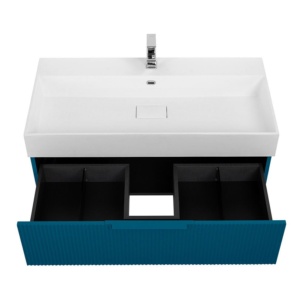 Приобрести cezares тумба подвесная с раковиной premium 90 см plisse blu petrolio, голубая 44423