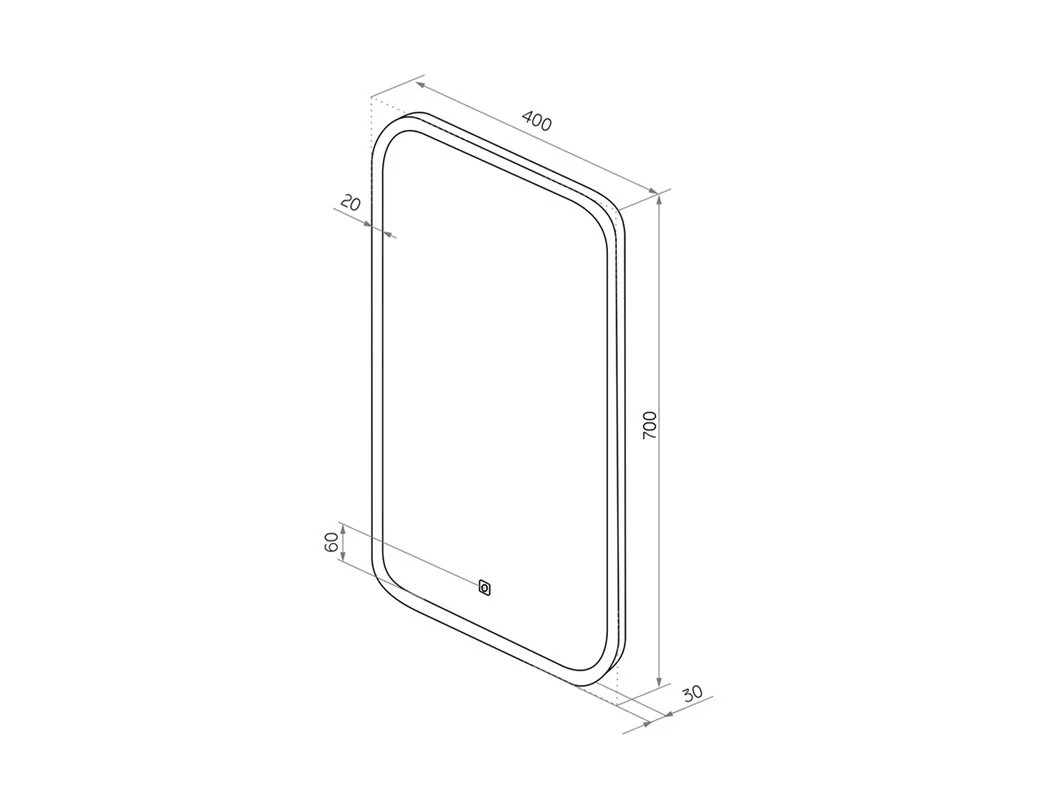 Приобрести continent зеркало с подсветкой mini 40х70 см, белое