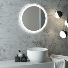 Continent Зеркало с подсветкой Planet White 60х60 см, бесконтактный включатель, белое