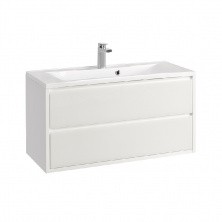 Тумба Акватон Римини 100 белый глянец, с раковина Премьер