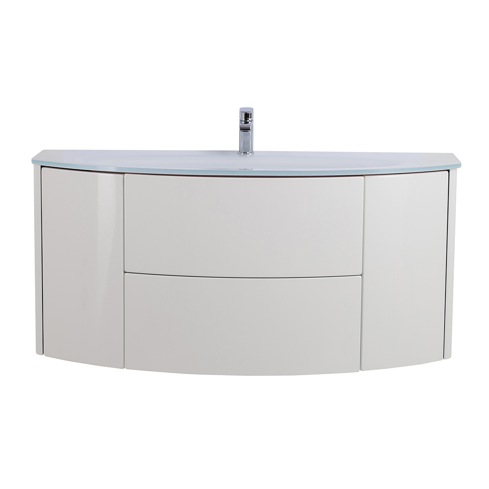 Приобрести cezares тумба подвесная с раковиной eden 121 см bianco lucido, стекло, белая 54861