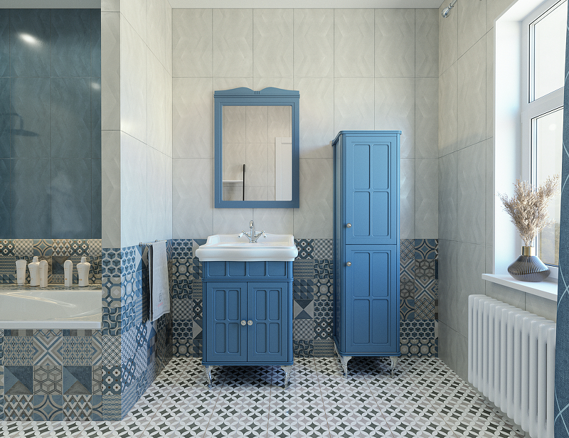 Приобрести caprigo тумба с раковиной напольная borgo 60 см, темно синяя 2219-sf019