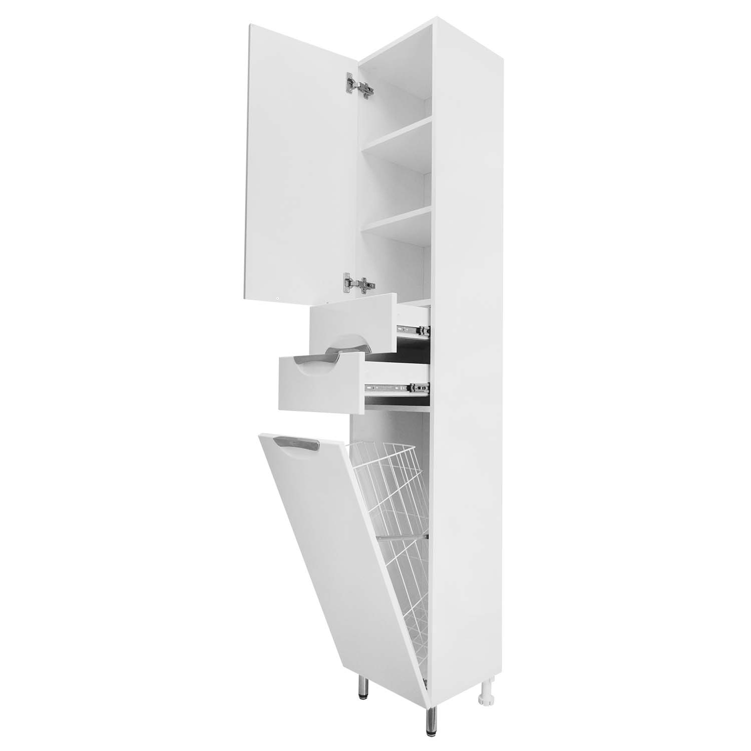 Приобрести loranto пенал стиль 35х197 см с корзиной для белья, левосторонний, белый (cs00024794)