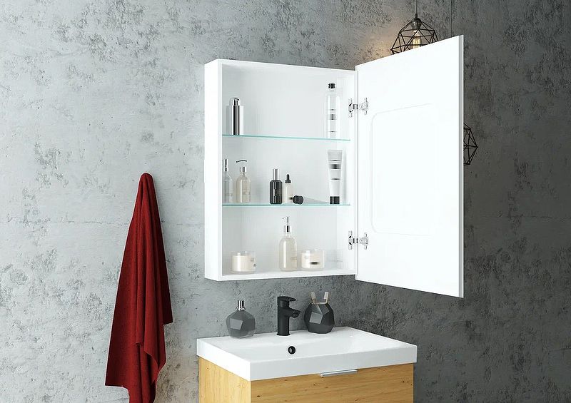 Приобрести continent зеркало шкаф с подсветкой allure 60х80 см, сенсорный включатель, правосторонее,белое