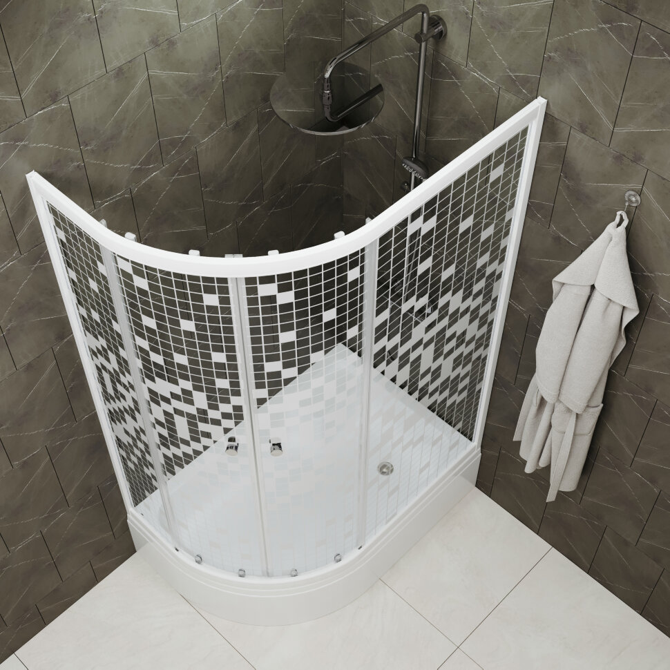 Приобрести тритон душевое ограждение коралл b 120х80 см, белый/узор r щ0000038529