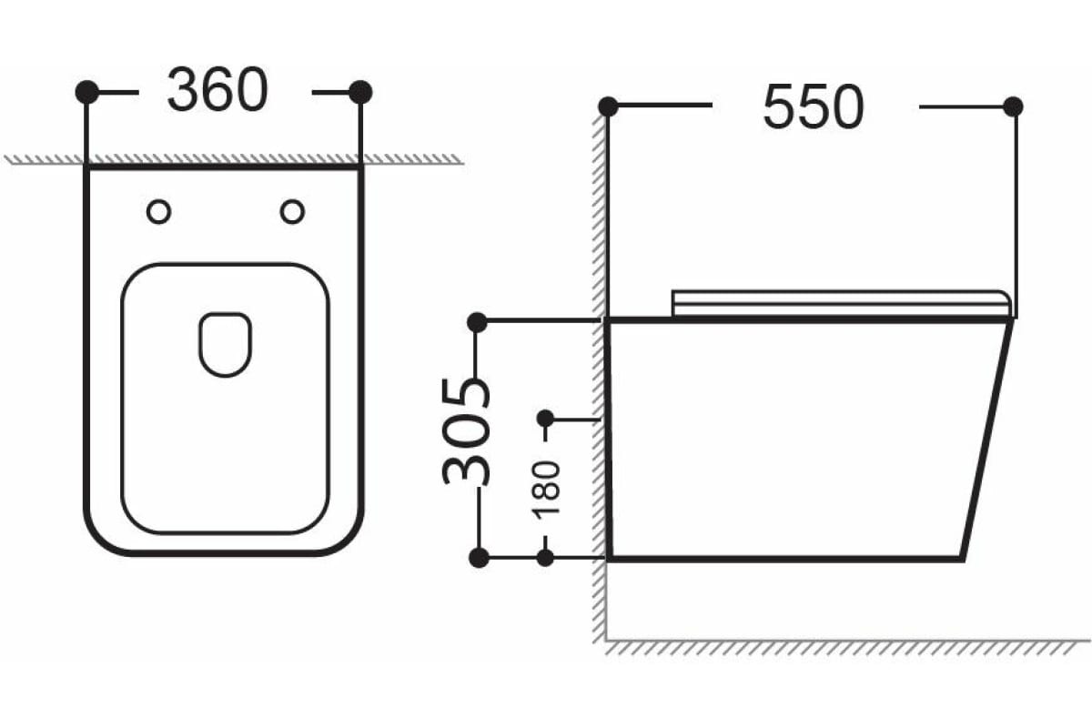 Приобрести aquanet подвесной унитаз rimless tavr-w bl-103n-wht black черный матовый