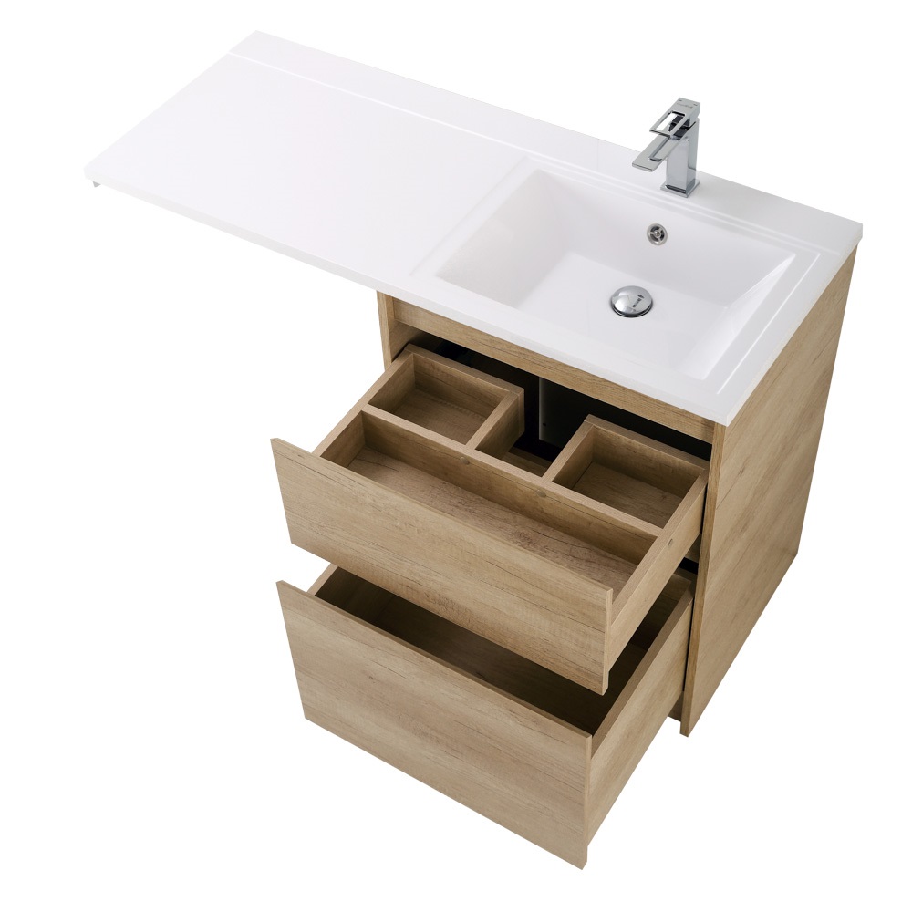 Приобрести belbagno тумба с раковиной kraft 120 см, напольная kraft-lvd-58/120-r rovere nebrasca nature, белая раковина