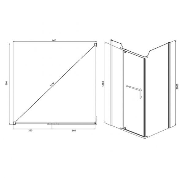 Приобрести ограждение душевое mirsant arena square 90х90 см хром/прозрачное