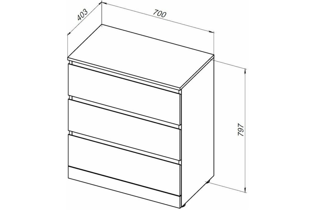 Приобрести aquanet комод сканди 70x40 см, дуб эдгрейн (3 ящика)
