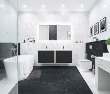 Cezares Тумба подвесная с раковиной на две чаши BELLAGIO 140 см Grafite, графит 54715