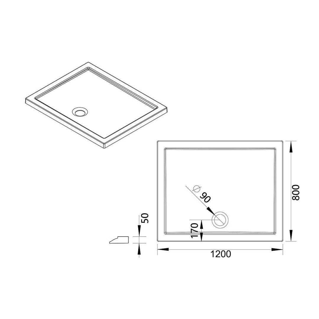 Приобрести vincea душевой поддон 80х120 см, прямоугольный, белый vst-5ar-8012