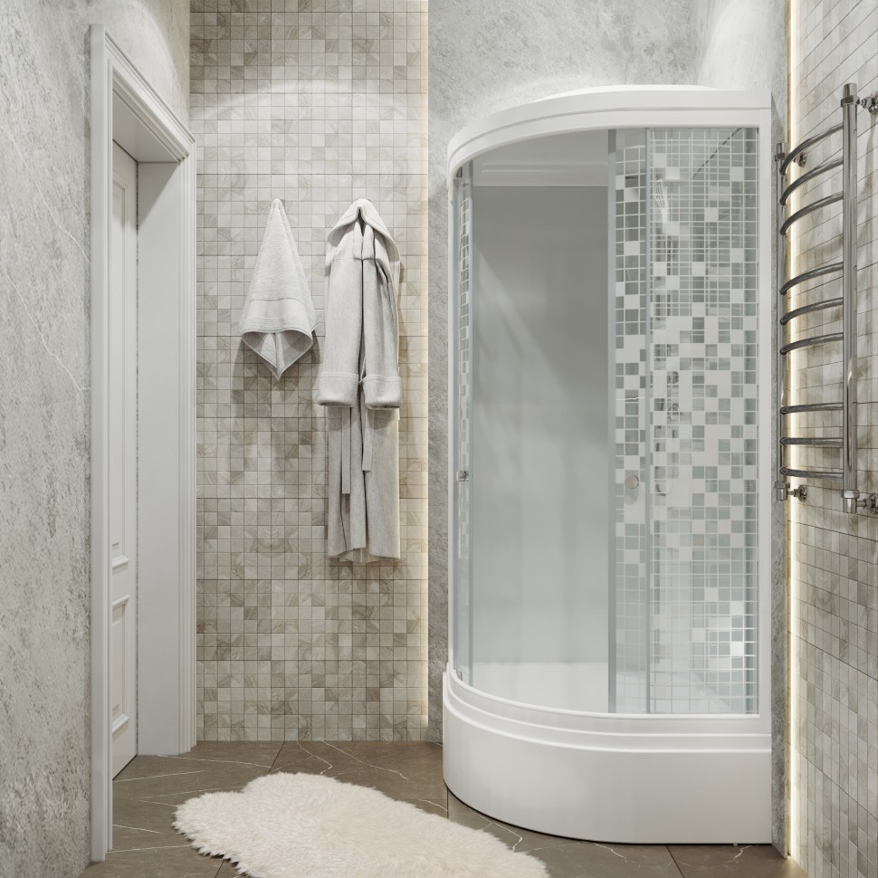 Приобрести тритон душевая кабина стандарт в дн4 аква мозайка 90х90 см, белая с узором щ0000027250