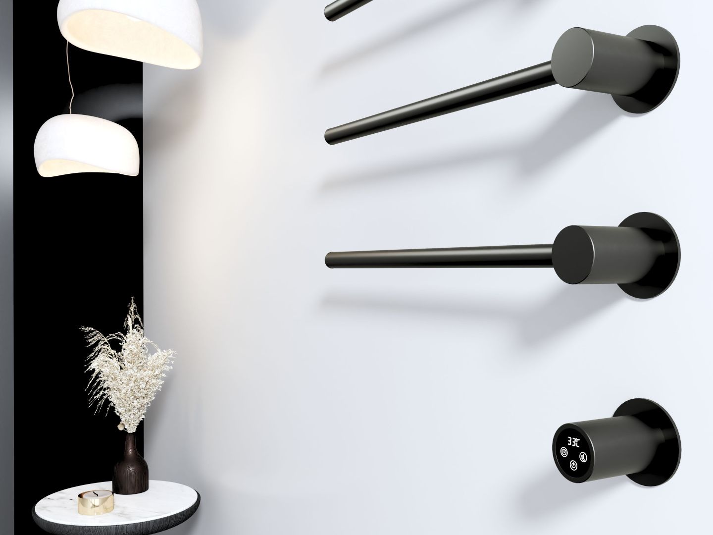 Приобрести полотенцесушитель электрический встраиваемый wonzon & woghand hamburg, черный матовый (ww-al314-mb)