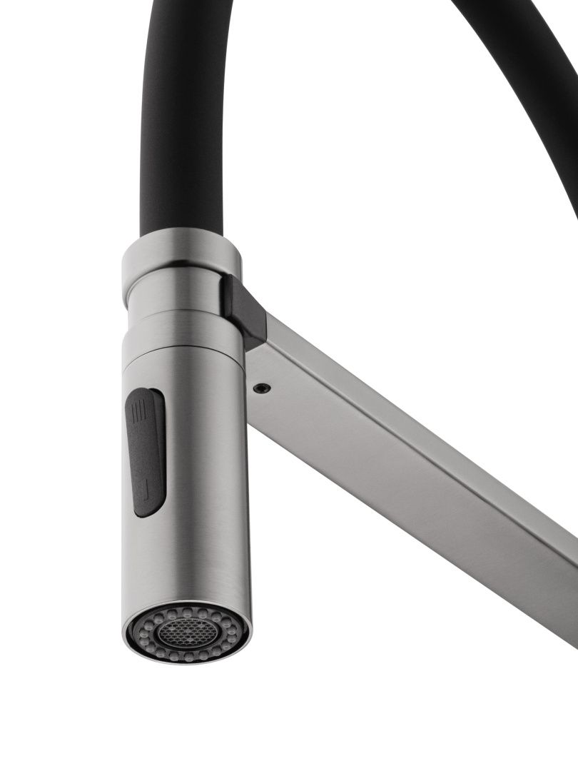 Приобрести смеситель для кухни с гибким изливом wonzon & woghand, темный графит (ww-88438003-bgm)