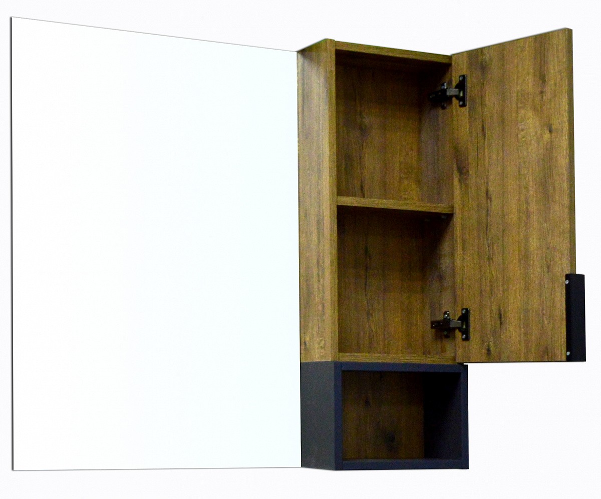 Приобрести зеркало-шкаф azario gris 90, дуб веллингтон/антрацит